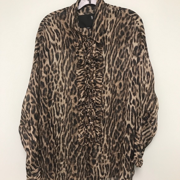 R13 drop neck tuxedo shirt. XXS - Picture 14 of 14